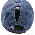 thumbnail image 3 of FrostHike Women Washed Cotton High Ponytail Baseball Cap, 3 of 4
