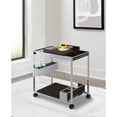thumbnail image 6 of Benjara Metal and Wood Serving Cart with Tray and Floating Shelf, Brown and White, 6 of 6
