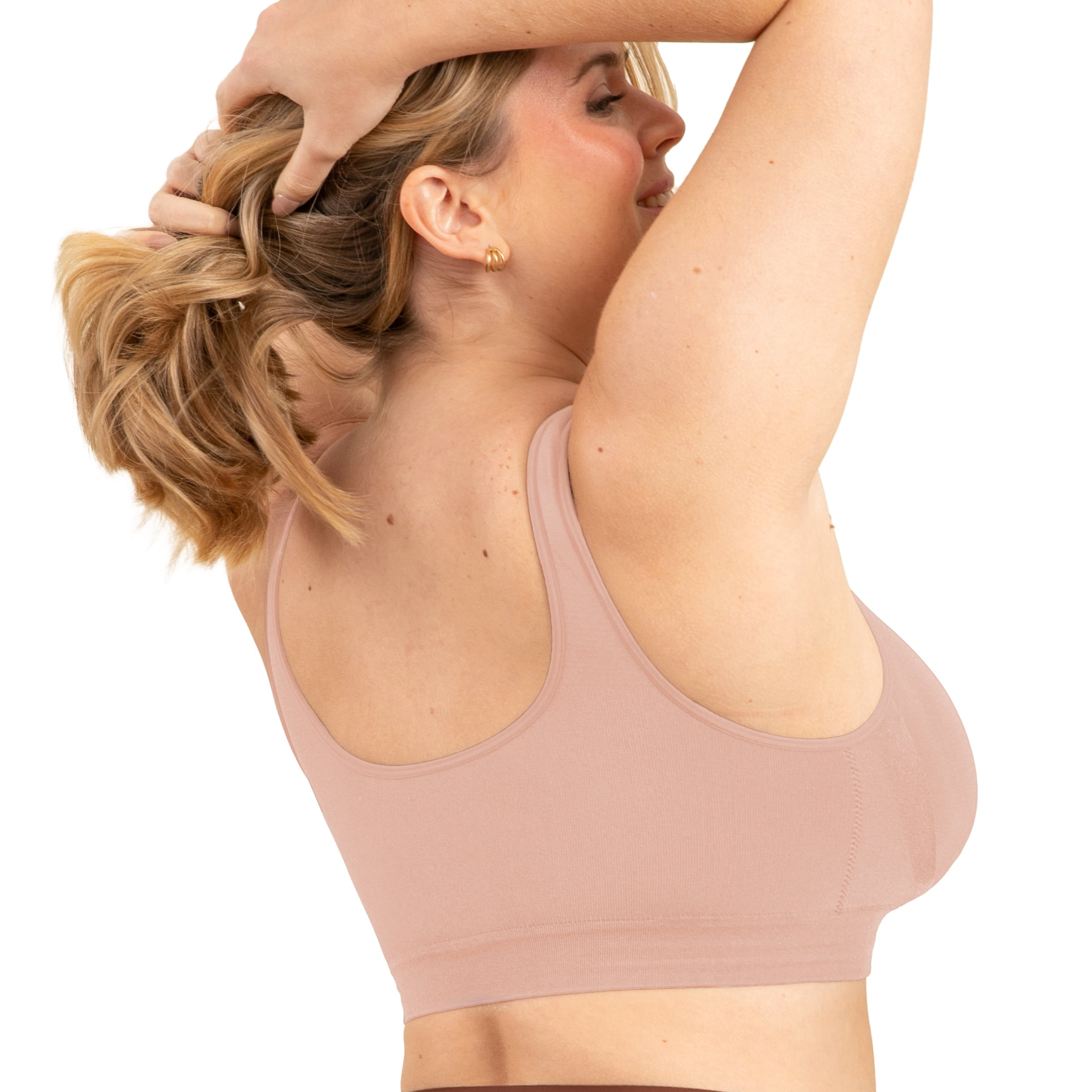 Truekind Comfort Throw-On Wireless Bra for Women – Seamless Pull-On Bra with Wide Straps & No Hooks for Everyday Comfort, Sizes S to 4XL