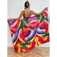thumbnail image 3 of Bsubseach Colorful Florals Sarong for Women Swim Suit Cover Up Pareo Wraps Beach Long Skirt, 3 of 7