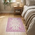thumbnail image 3 of ODIKA 2'x3' Washable Doormat Bathroom Boho Vintage Oushak Rectangular Delicate Border Scroll for Entryway, Kitchen, Laundry Room, Non-Slip, Low Pile, 3 of 7