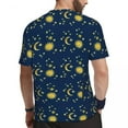 thumbnail image 3 of T Shirt For Men Gold Star Print T-Shirt Retro Sun Moon Trending Sports Short-Sleeve Quick Dry Tshirt, 3 of 7