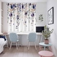 thumbnail image 4 of Purple Flowers Kitchen Curtains Window Panels, Spring Floral Elegant Pastoral Watercolor Insulated Window Treatment Curtain, Grommet Curtains for Bedroom/Living Room/Bathroom, 2 Piece 52"Wx72"L, 4 of 8