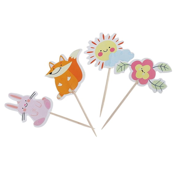 simhoa 24/set Animal Flower Cupcake Topper Children\\\\\\\\\\\\\\\'s