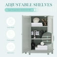 thumbnail image 4 of Harper & Bright Designs Bathroom Triangle Cabinet with Doors, Modern Storage Corner Cabinet for Small Space, Gray, 4 of 15