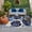 Blue, variant on Blue Palm Leaves Outdoor Rug 4x6 Ft, Non Slip Washable Area Rug, Farmhouse Summer Beige Tropical Plants Patio Rugs Carpet Runner, Large Floor Mat for Indoor/Outdoor Deck Porch Camping