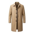 thumbnail image 5 of Mens Trench Coat Slim Fit Single Mid Length Windbreaker Jacket Khaki XXXL, 5 of 5