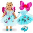 thumbnail image 3 of For American Girl 18” inch Dolls Clothes Outifts Fairy Butterfly Dress Accessories, 3 of 8