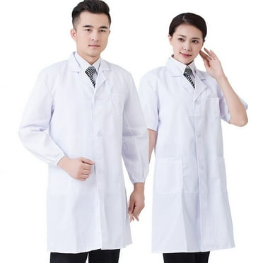 White gown long sleeve thin summer female male student chemical experiment clothes nurse pharmacy work clothes doctor clothes Cieatiam