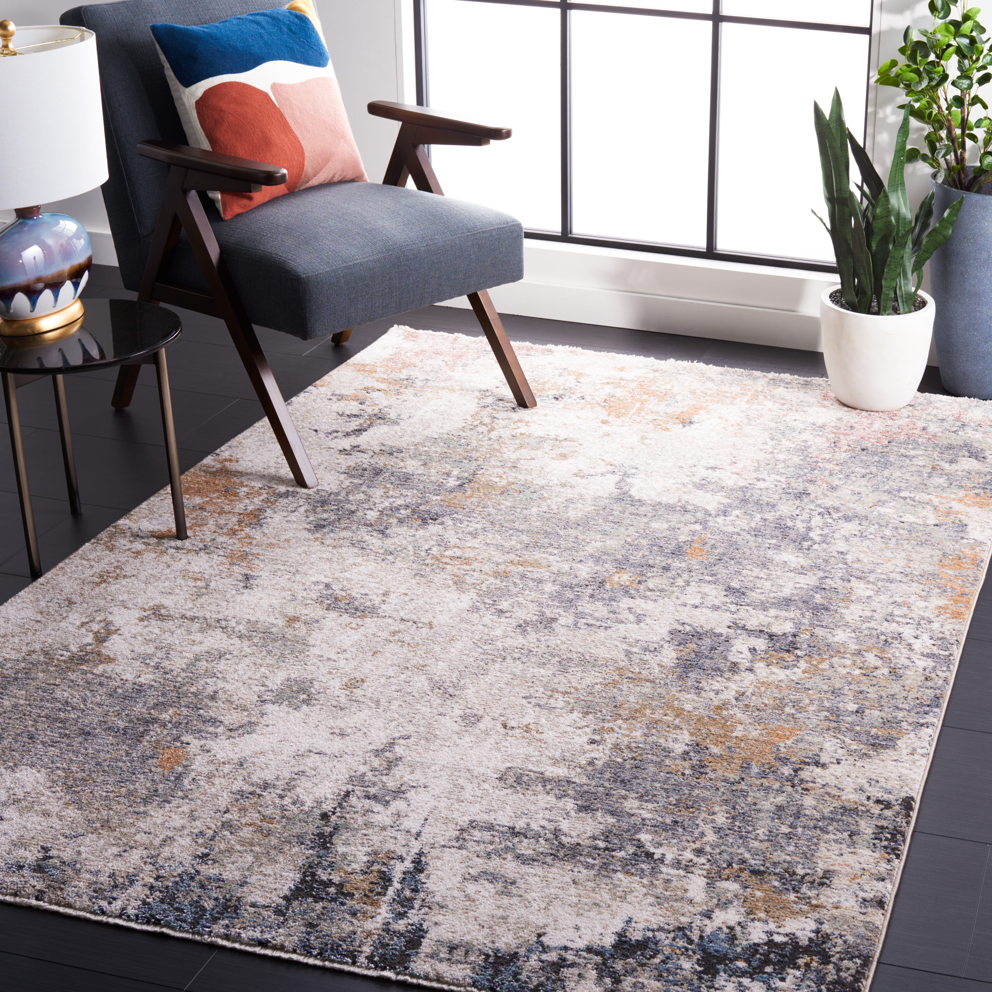 SAFAVIEH Jasmine Alexanndria Abstract Area Rug, Grey/Taupe, 8' x 10'