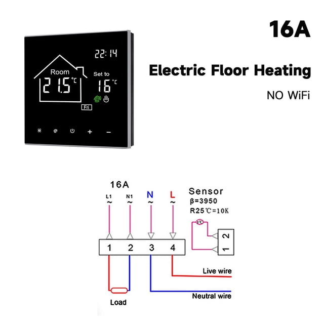 Tuya WiFi Smart Thermostat LCD Display Touch Screen For Electric Floor Heating Water/Gas Boiler Temperature Remote Controller Wireless ,Easy to Install