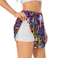thumbnail image 2 of Bixox Women's Vintage Audio Cassettes pattern 2 in 1 Running Shorts - Lightweight Athletic Workout Gym Yoga Shorts Liner with Pockets - XX-Large, 2 of 5