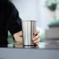 thumbnail image 4 of Xiao Hua Paquete de 4 vasos de agua de acero inoxidable de 500 ml. Resistentes y apilables. Vaso metálico para beber, copa de vino, color plateado., 4 of 4