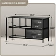 thumbnail image 5 of Sorbus 5-Drawer Faux Wood Dresser – Wide Storage Chest Organizer for Clothes, Bedroom, Living Room, Closet & Dorm – Steel Frame, Wood Top, Fabric Bins, Black, 5 of 8