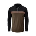 thumbnail image 2 of Bellella Hauts pour Hommes Col à Revers Polo Chemise Manches Longues Blouse Coupe Régulière T-Shirt à Blocs de Couleur t-Shirts Hommes Vert Armée P, 2 of 6