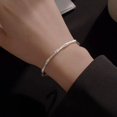 thumbnail image 3 of Elegante brazalete de plata esterlina para mujer Pulsera de bambú tamaño plateado ajustable Adecuado para mujeres, 3 of 5