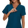 thumbnail image 2 of Ensemble de Blouses Médicales pour Femmes - Haut à Col en V Extensible & Pantalon Jogger avec 8 Poches, 2 of 6