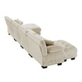 thumbnail image 7 of KYLE & KAY Convertible Sectional Sofa Couch, Chenille Oversized 4 Seater Cloud Couch with 6 Soft Pillows, Upholstered U Shaped Sofa with Ottoman for Living Room, Apartment, Office, Light Coffee, 7 of 7
