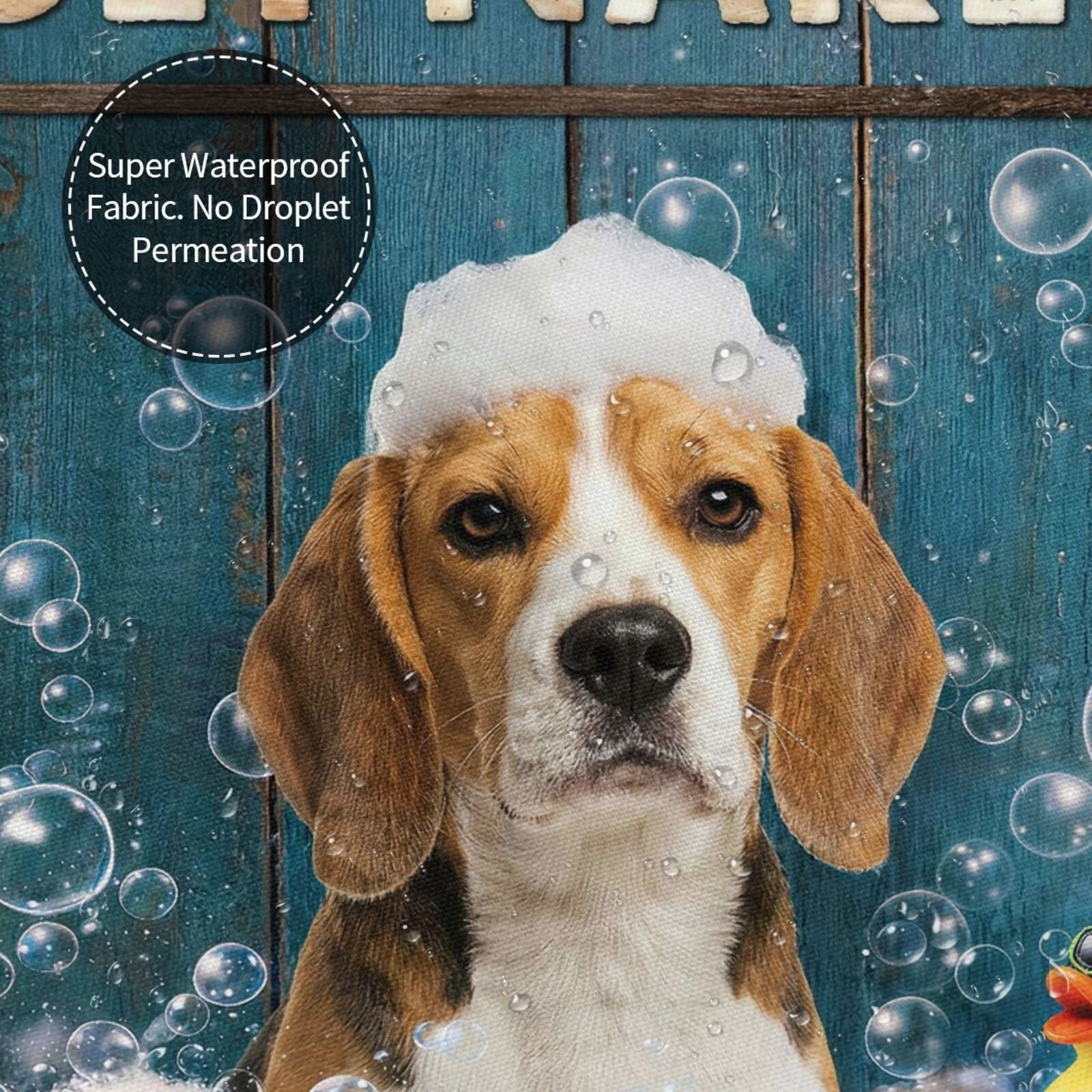 Beagle Puppy Shower Curtain Funny Dog Theme, "Get Naked" Bathroom Accessories for Dog Moms & Dads, Waterproof Fabric Bathroom Decor for Pet Lovers - 72"x72"