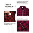 thumbnail image 4 of MoFiz Pjs Men's 100% Cotton Plaid Pajamas Sets Button Down Cozy Loungewear 2 Pieces, 4 of 9