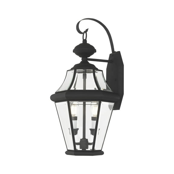Livex Lighting Georgetown 2 Light Outdoor Wall Lantern in Black