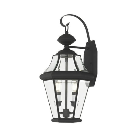 Livex Lighting Georgetown 2 Light Outdoor Wall Lantern in Black