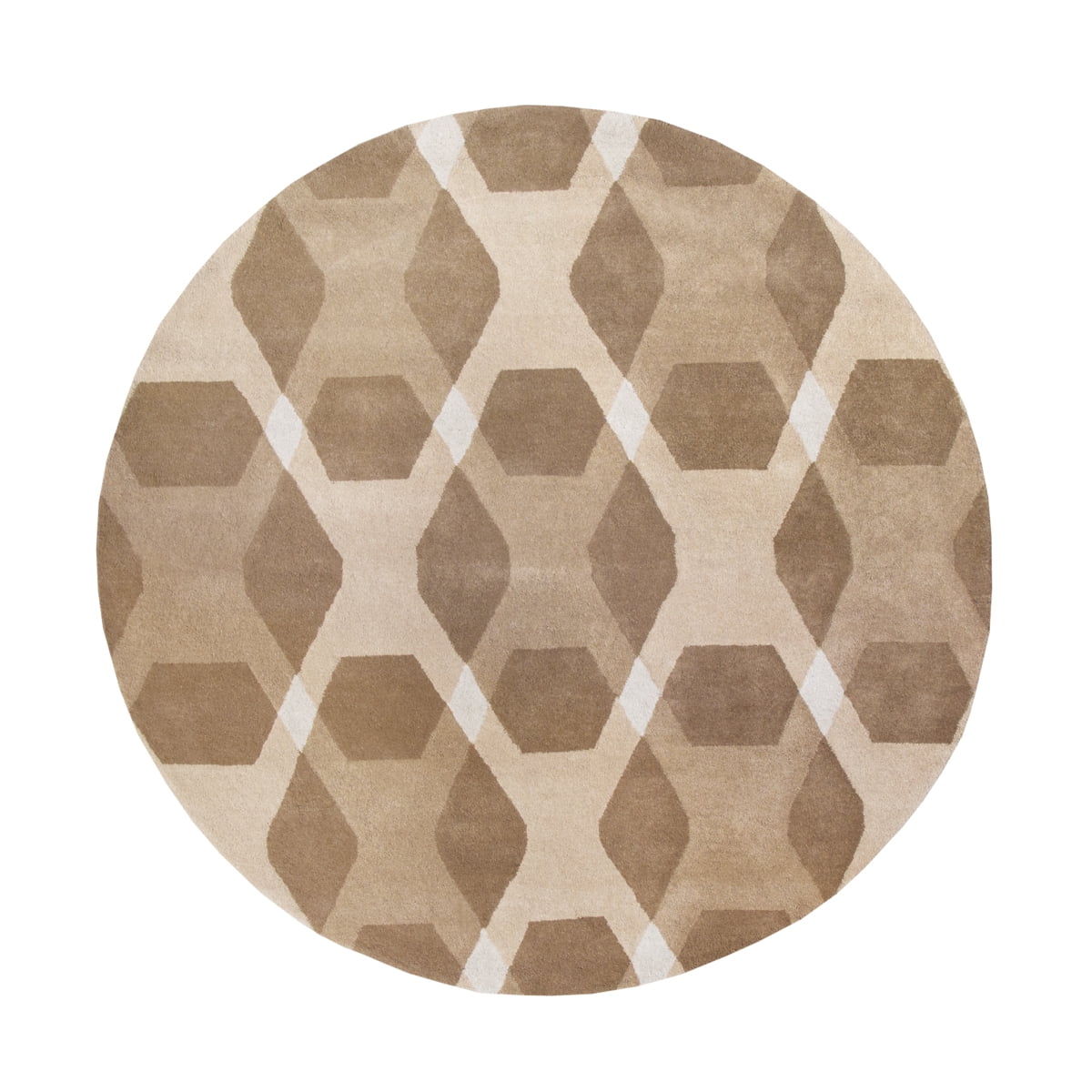 SAFAVIEH Martha Stewart Overlapping Diamonds Geometric Wool Area Rug, Beige/Multi, 8'x10'