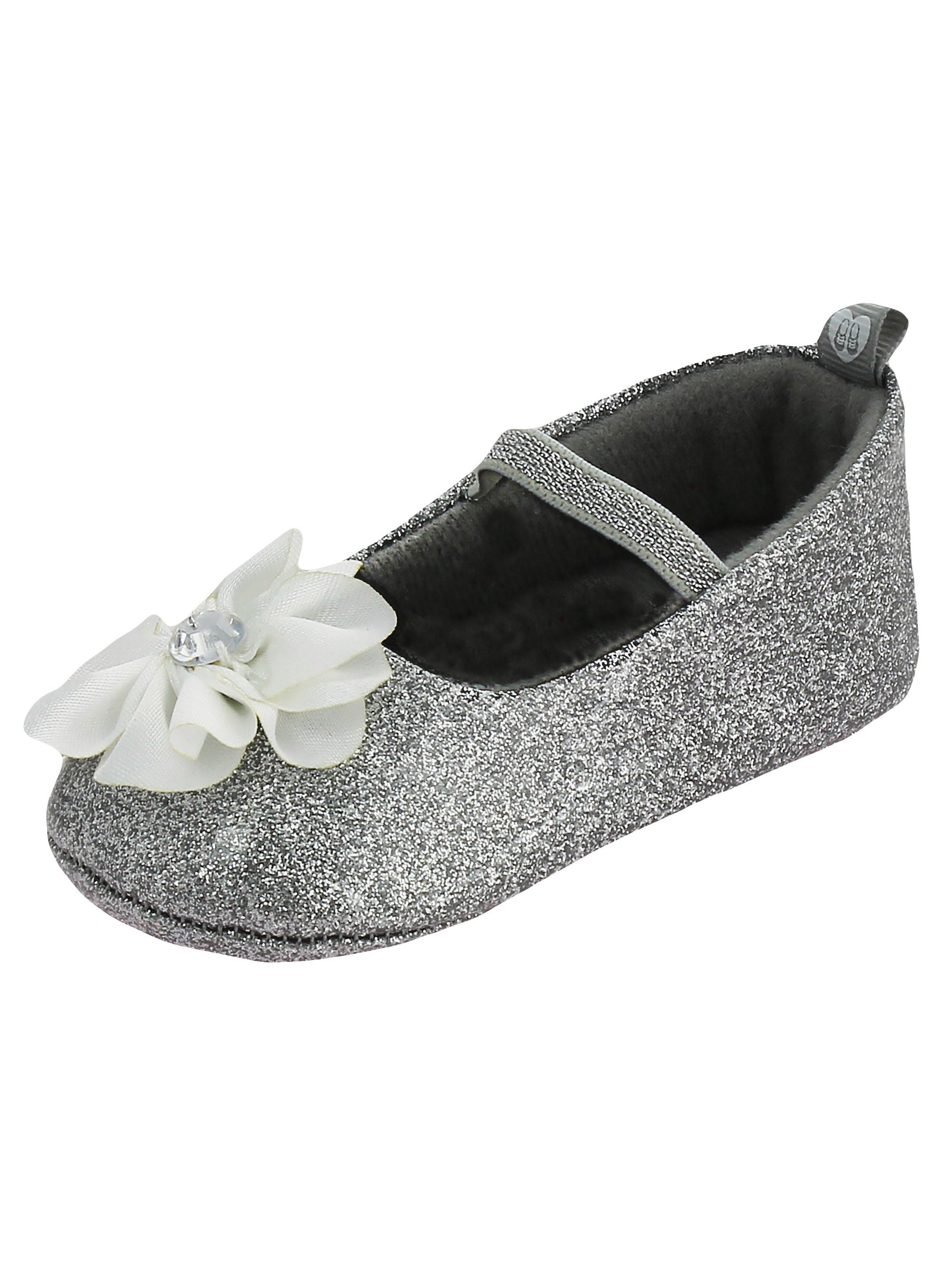 baby girl silver glitter shoes