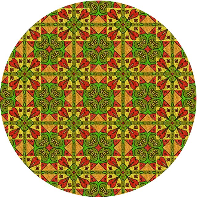 Ahgly Company Machine Washable Indoor Round Transitional Pistachio Green Area Rugs, 6' Round