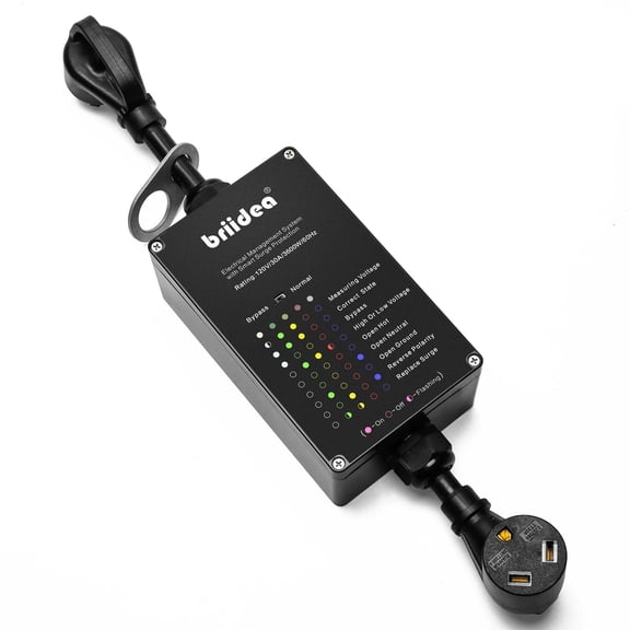RV Surge Protector 30Amp, Briidea Camper Surge Protector, A Real Surge Protector with Doubles Service Life, Protects Your RV Appliances from High/Low Voltage & Power Surges, 4200 Joules