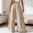 thumbnail image 5 of RUTAYY Women's Pants Casual High Waist with Pocket Drawstring Elastic Waist Comfortable Solid Color Vacation Playful Trousers, 5 of 7