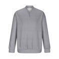 thumbnail image 6 of IYTR Men's Round Neck Sweatshirt Solid Color Long Sleeve Zipper Pullover Sweatshirt Loose Fashion Casual Sweater Gray M, 6 of 6