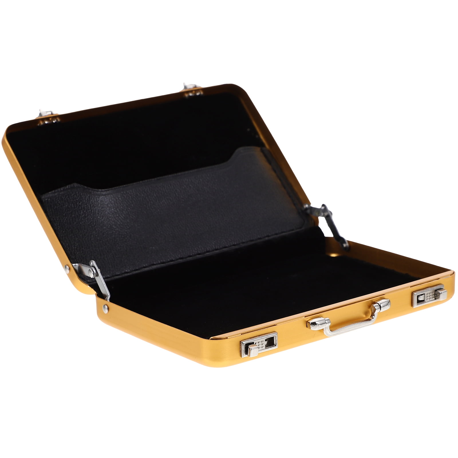 MLINS 5pcs Mini Briefcase Metal Card Case Index Card Container Flash Card Organizer Business Holder Case