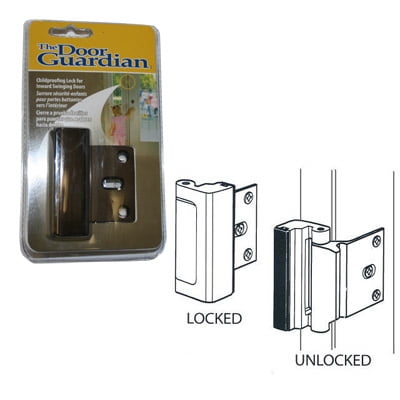 Childproof Deadbolt for Inward Swinging Doors - Antique Brass Finish