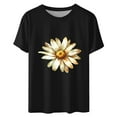 thumbnail image 3 of Xihbxyly Summer Tshirts Shirts for Women 2025 Womens Fashion Short Sleeve Crewneck Spring Summer Casual Loose T Shirts Tops Fashion Loose Fit Plus Size Tops, 3 of 3