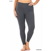 2 Packs of Zenana Women Premium Cotton High Waist Full Ankle Length Leggings
