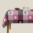 thumbnail image 3 of Wukai Heart Plaid Waterproof Tablecloth for Kitchen Dining, Fits Square Tables for 2-4 Seats -60"x60", 3 of 7
