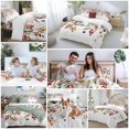 thumbnail image 5 of King 4 Piece Bedding Set Watercolor Eucalyptus Leaves Soft Breathable Duvet Cover and Pillowcase, Red Berry Green Leaves Duvet Cover Set Bed Sheets for Bedroom Dormitory Guest Room, 5 of 9