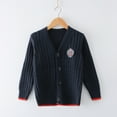 thumbnail image 2 of Kids Boy Girl School Uniform Cardigan Sweaters V Neck Basic Solid Button Knitted Cardigan Size 6-7 Y, 2 of 4