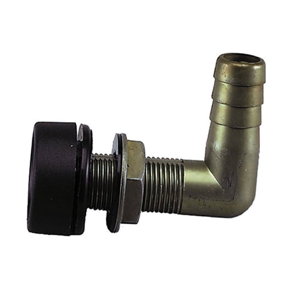 Perko 0571DP4BLK Gas Tank Vent with Swivel Elbow - Chrome-Plated Body with Black Polymer Splash Guard