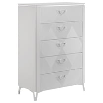 Cassia 5-drawer Bedroom Chest of Drawers White High Gloss