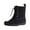 Black, variant on OAVQHLG3B Ladies Mid-tube Trendy Rain Boots Non-slip Plastic Matte Surface Lacing Waterproof Rain Boots For Women