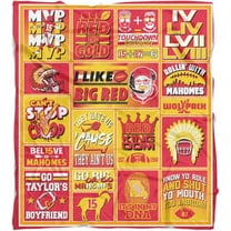 Kansas Red Kingdom City Football Blanket Gifts for Men Women Boys Kids Soft Flannel Team Color Throw Blanket, 60" x 50"