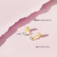 thumbnail image 3 of TheJewelryHut Boucles d'Oreilles en Or Jaune pour Enfants, Pierre de Naissance Designer CZ, 3 of 4