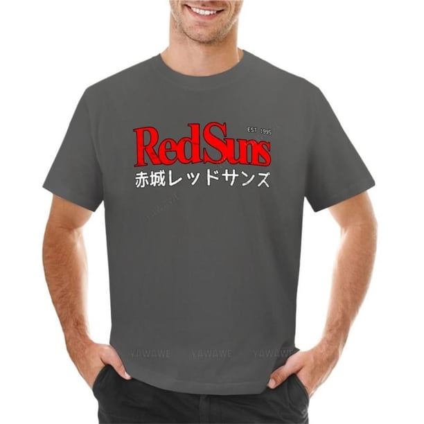 Camiseta de verano para hombre con el logo de Initial D - Akagi RedSuns, camiseta extragrande, divertida, para hombre.