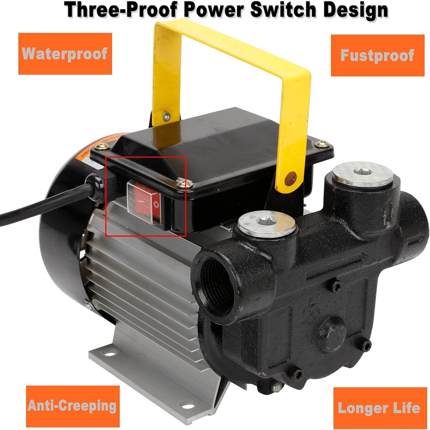 16GPM 550W Oil Diesel Fuel Transfer Pump Self Priming 110V AC 60L/min Pump