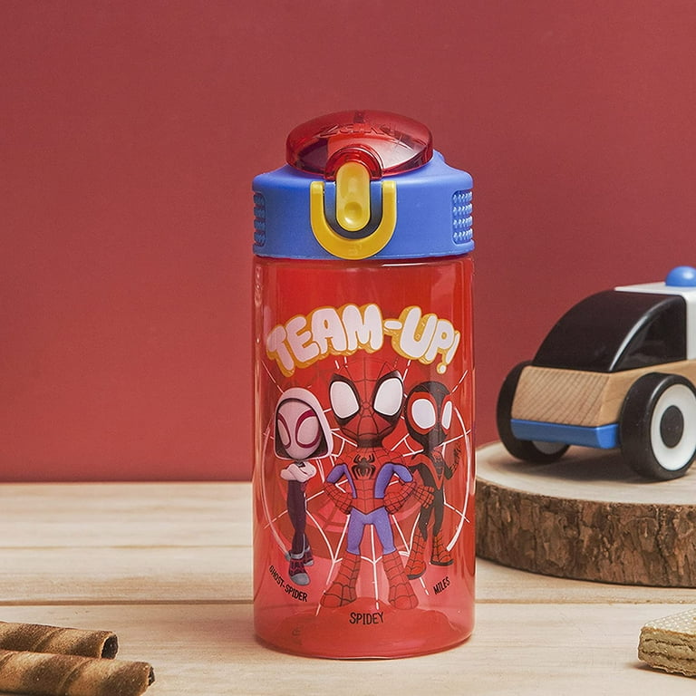 Zak Designs 14oz Stainless Steel Kids' Water Bottle with Antimicrobial Spout 'MARVEL Spidey and His Amazing Friends