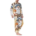 thumbnail image 2 of Picia Hello Summer Cute Gnome Pattern Men’s Long-Sleeve Sleepwear Set - Soft 2-Piece Loungewear with Pockets, Comfy PJs for Relaxing Nights-Large, 2 of 7