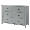 thumbnail image 2 of Aoile 6 Drawer Dresser, Modern Chest of Drawers with Round Handle, Wooden Storage Cabinet with Sturdy Leg, Dresser Cabinet Organizer for Bedroom, Living Room, Entryway, Gray, 2 of 10