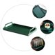 thumbnail image 4 of Bandeja rústica vintage rectangular de madera para servir alimentos, bandeja de metal para servir bocadillos, verde, 4 of 5